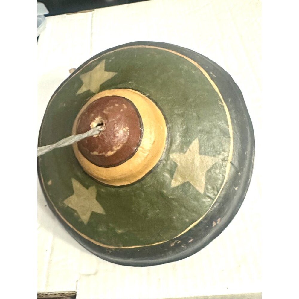 Vintage‎ Handcrafted paper mache  Spinning Top Toy With Stars